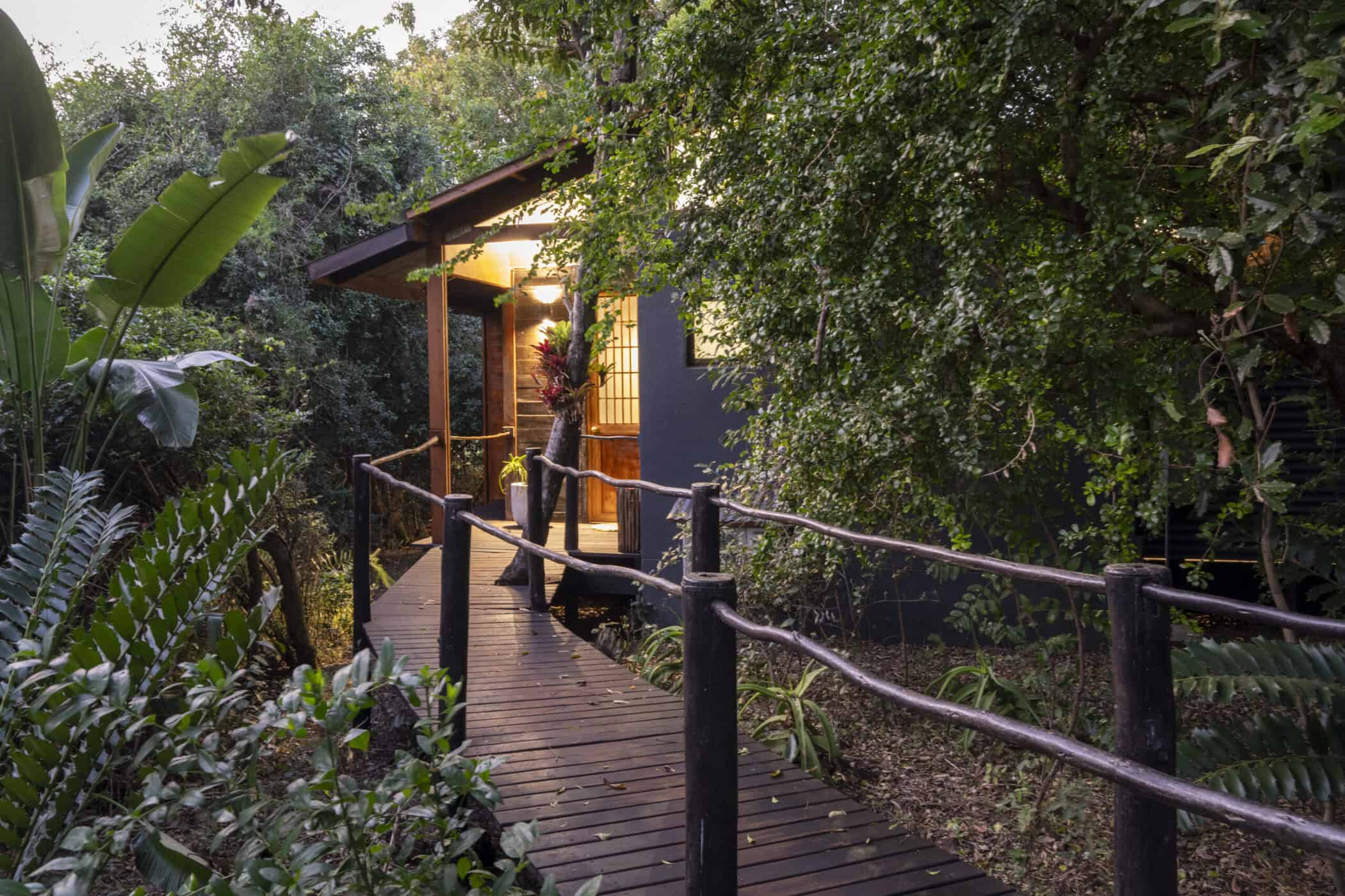 wooden walkway to room