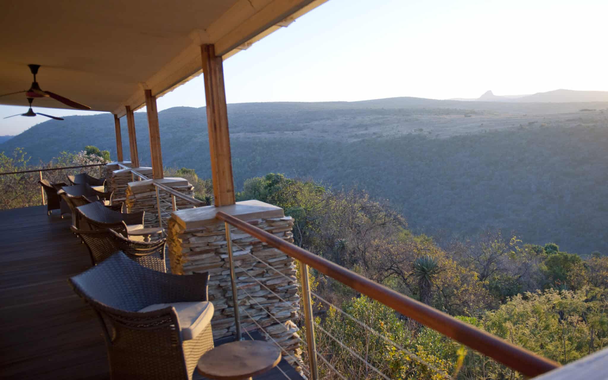 chairs on balcony overlooking nature