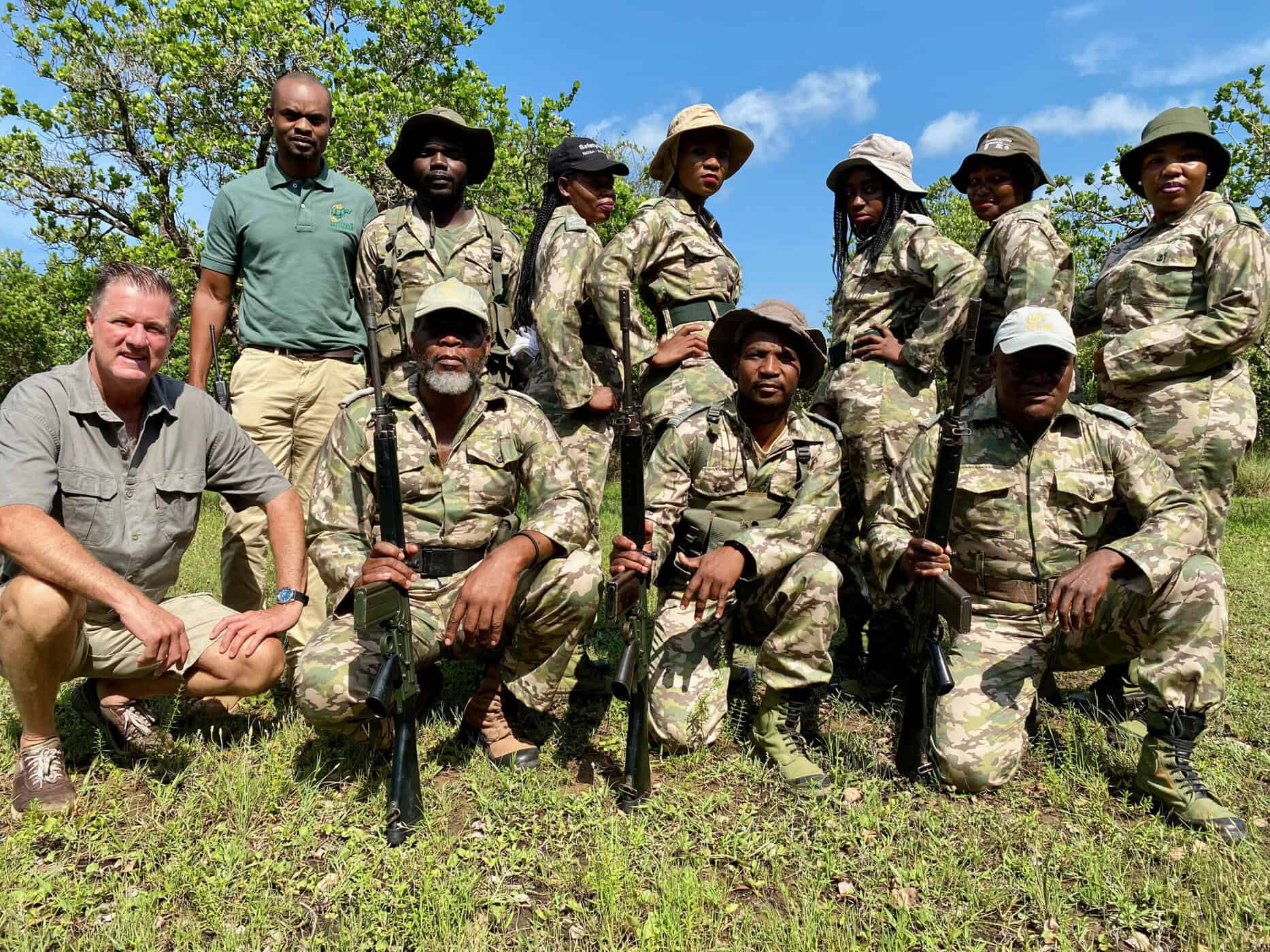 antipoaching unit standing for group photo