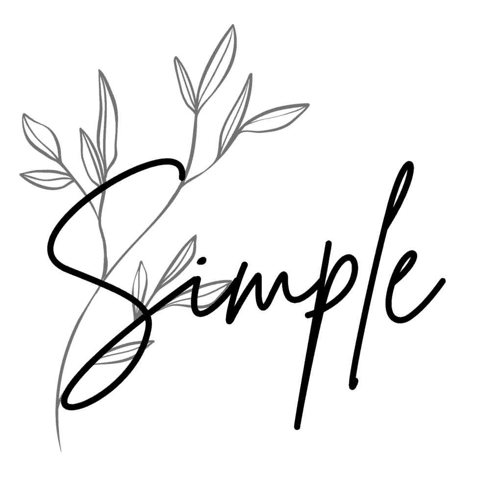 "simple" written in cursive