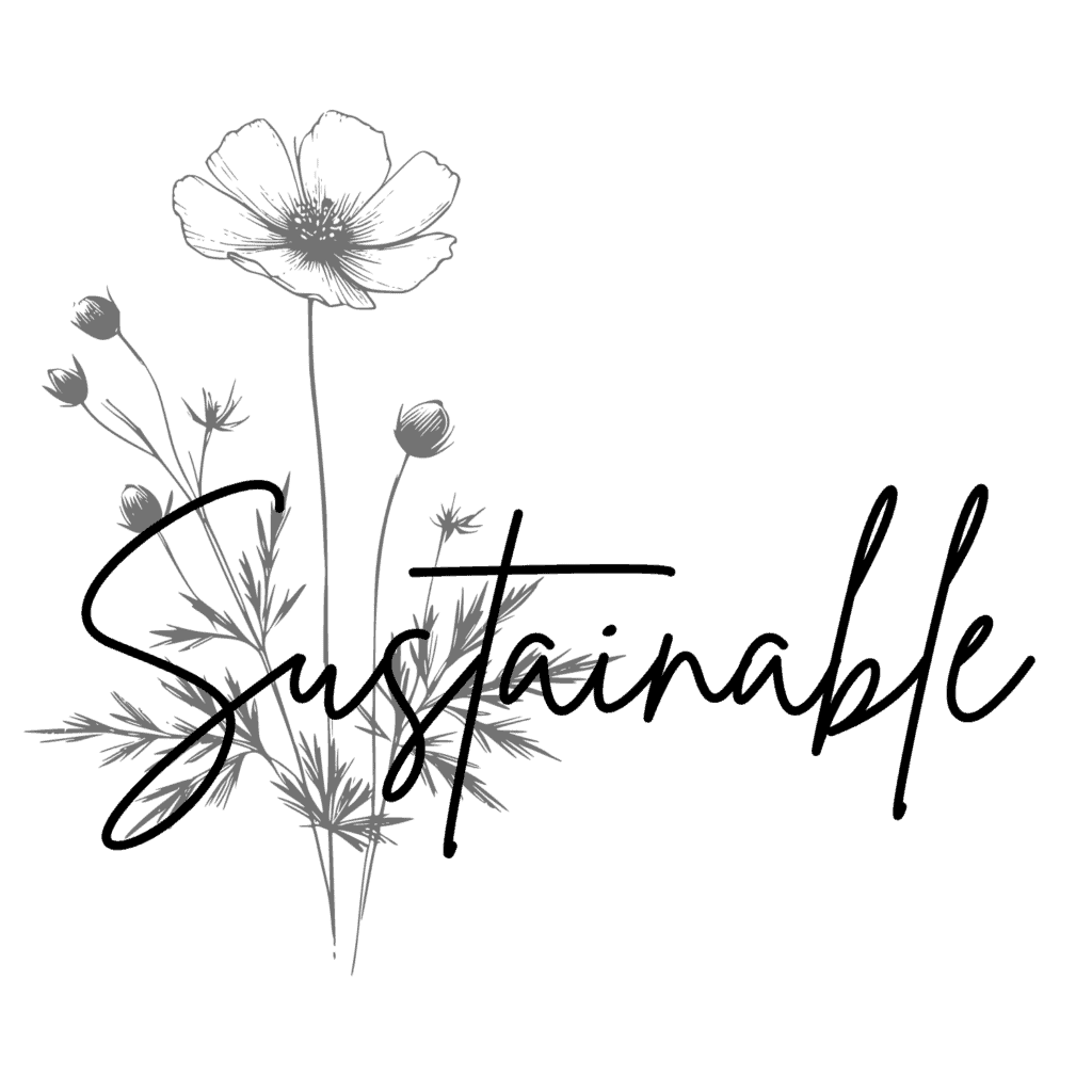 "sustainable" written in cursive